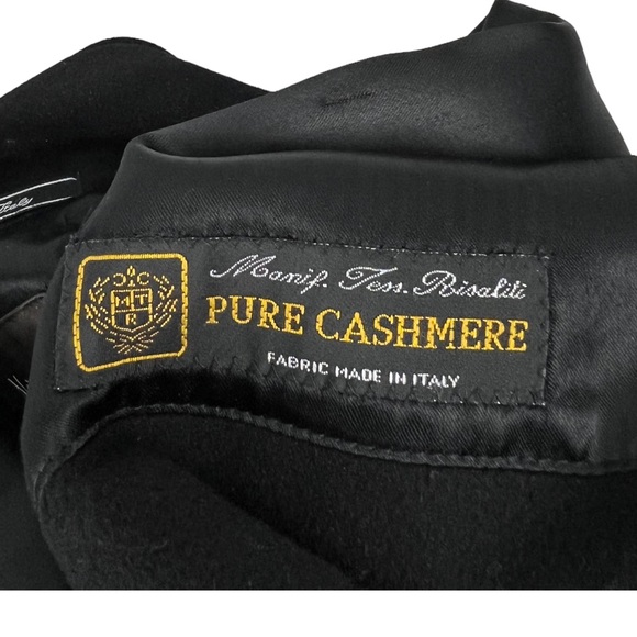 Neiman Marcus Mens 2XL Coat Jacket 100% Cashmere Black Made In Italy Buttons - Picture 10 of 15